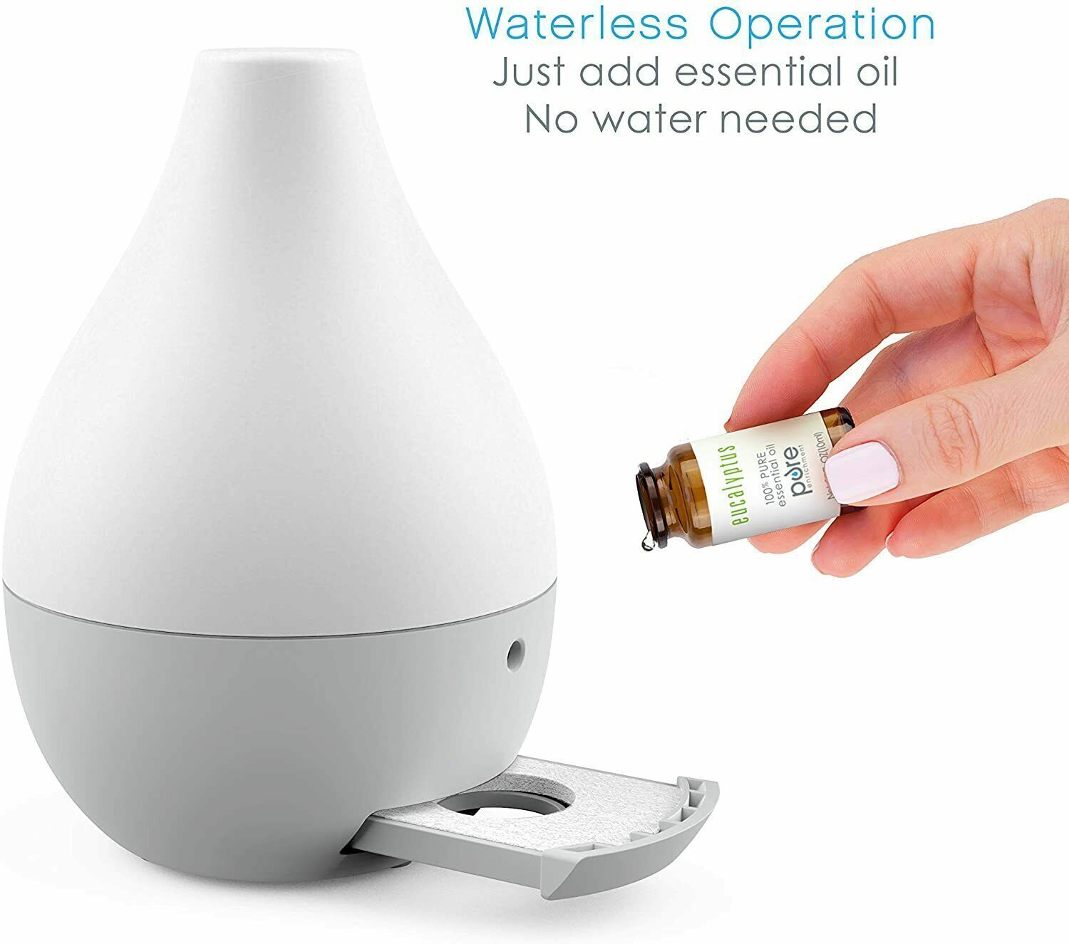 A hand applying essential oil to an Oil Diffuser SpyCam.
