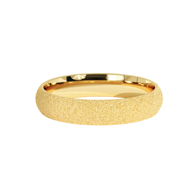 yellow gold stradust dome wedding band