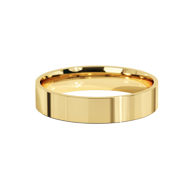 yellow gold classic flat wedding band