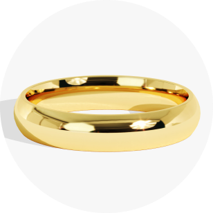 Classic yellow gold dome polished wedding band
