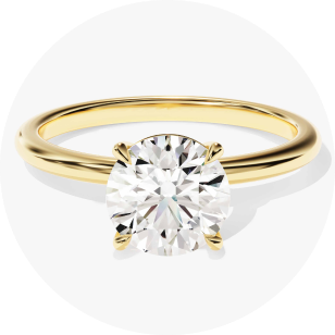 Yellow gold round cut solitaire engagement ring