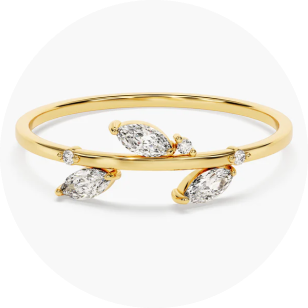 Yellow gold diamond ring