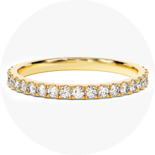 Yellow gold diamond eternity wedding band