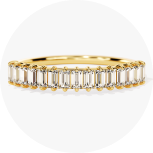 Moissanite eternity wedding band