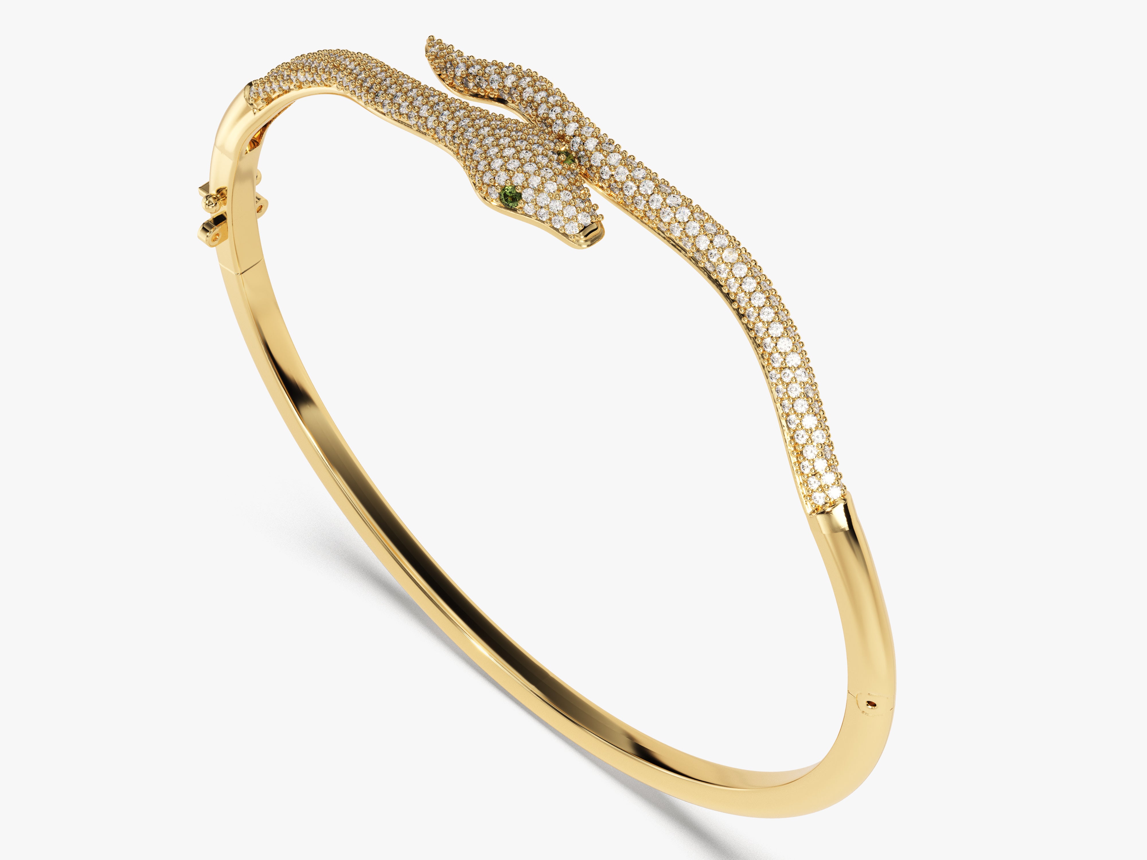 yellow gold snake shaped diamond bracelet
