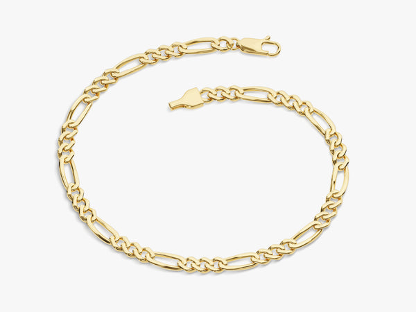 10K Gold 7 Inch Solid Figaro Chain Bracelet - JCPenney