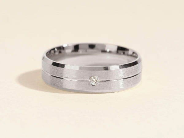 Matte Flush Set Men's Diamond Wedding Band - 6 mm | Eternate