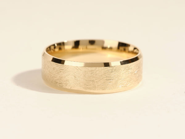 Men's Beveled Edge Gold Titanium Ring - ETRNL