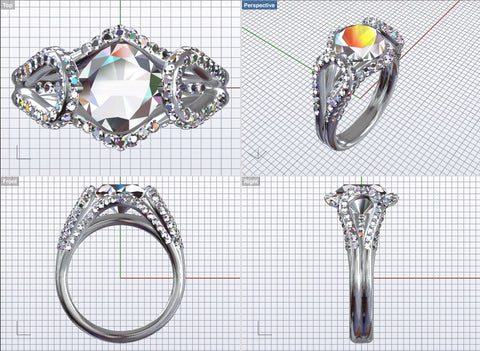 Diamond ring Modeled in 3D CAD Program