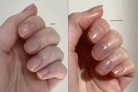 Natural cuticle oil before and after images