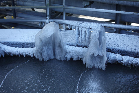 Pipes covered in ice 