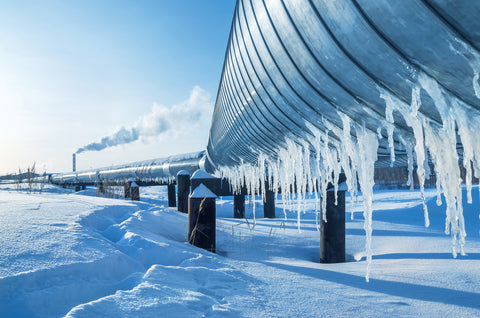 Frozen oil and gas pipeline 
