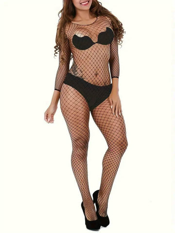 bodystocking transparent ouvert entre jambe