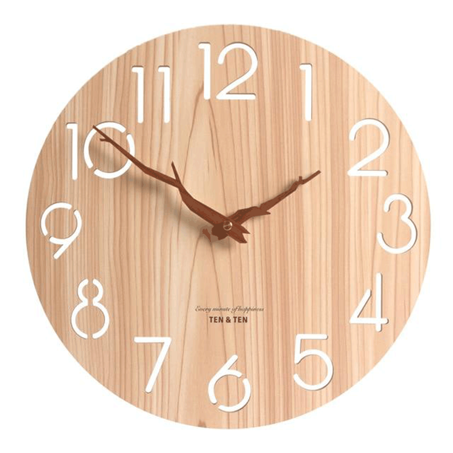 wooden 3d clock