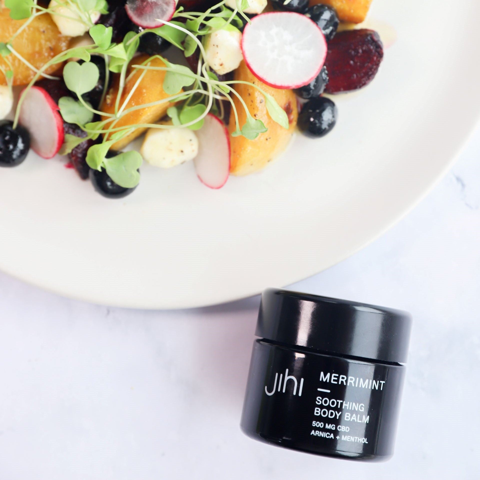 Blueberry Beet Salad with Jihi Merrimint Soothing Body Balm
