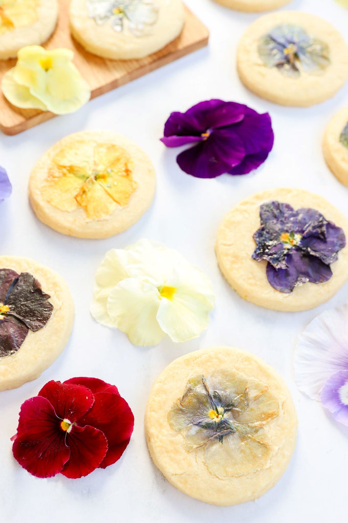 Gluten free edible flower sugar cookies