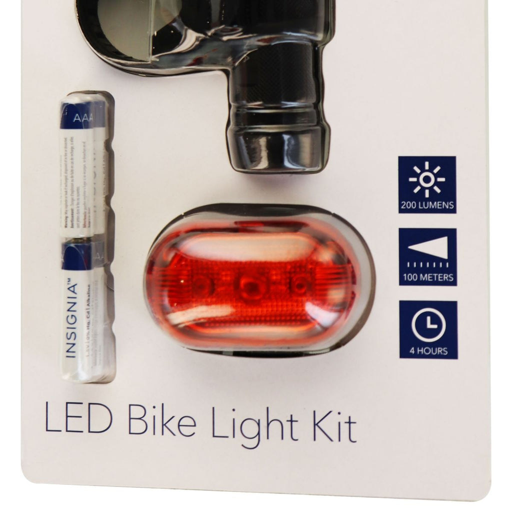 Insignia 200 Lumen Led Bike Light Kit With Front Light Tail Light Black Red Cellbulk - red beacon light roblox