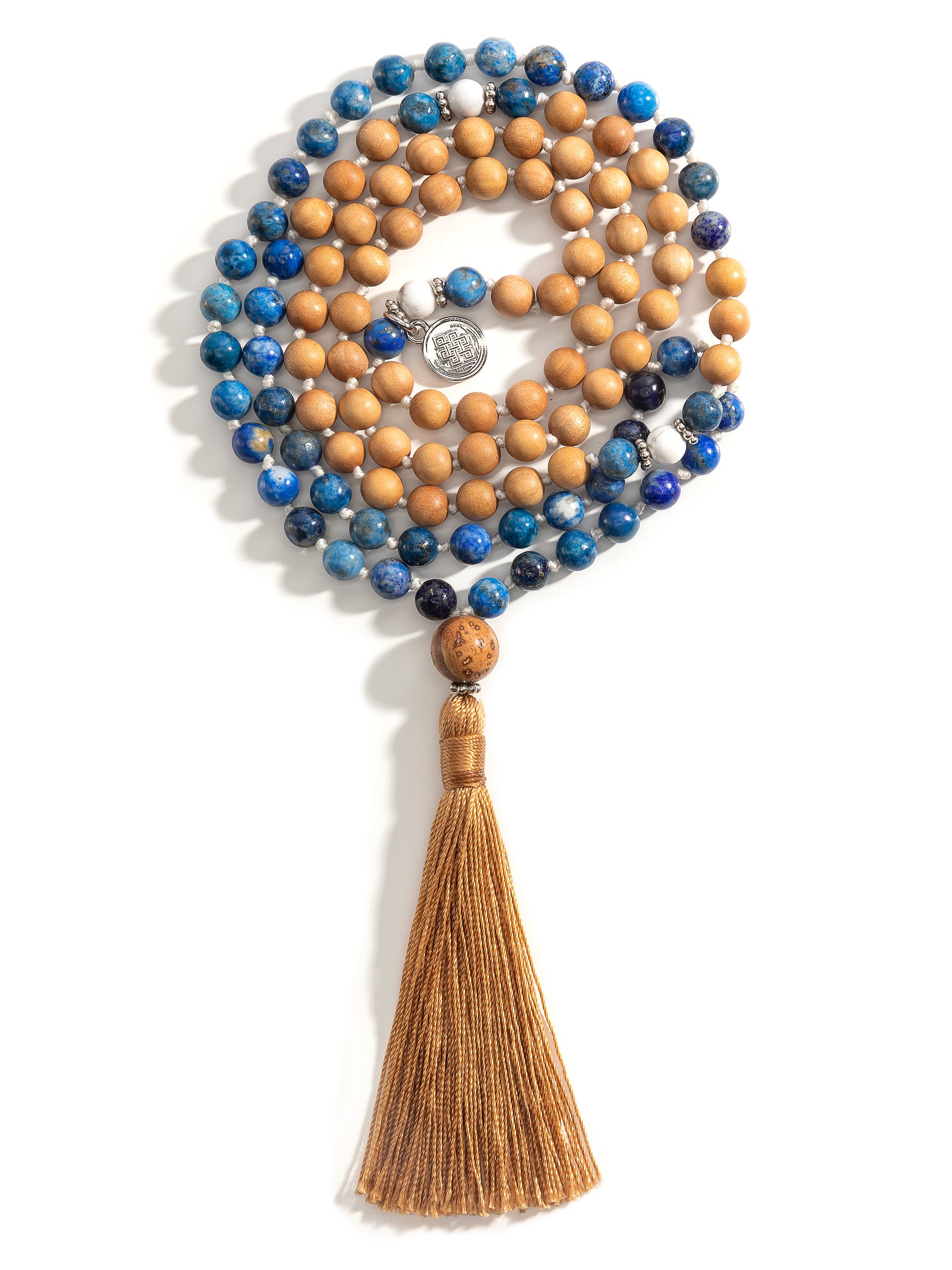 Divine Grace - Hand-Knotted 108 Mala Beads Necklace, Rose Quartz, Smoky  Quartz, & Lava Stone