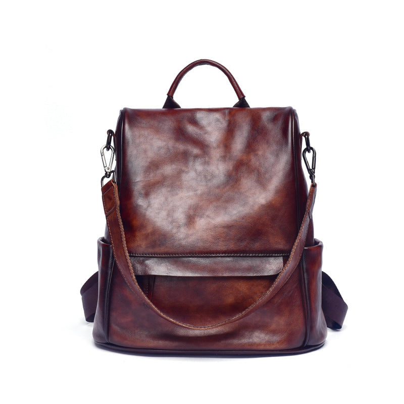 Vintage Commuter Genuine Leather Solid Backpack – Jverny