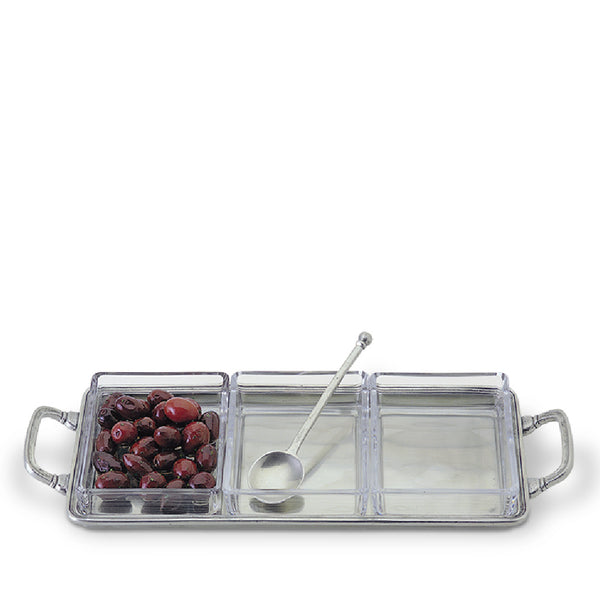 MATCH PEWTER Crudité Tray With Handles