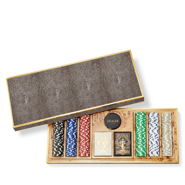 AERIN Shagreen Poker Set