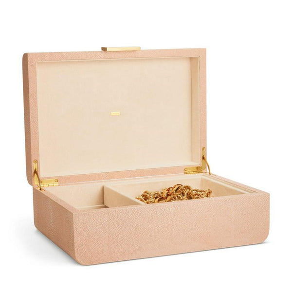 Aerin Modern Shagreen Jewelry Box in Blush