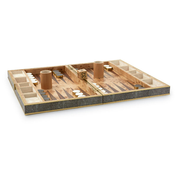 AERIN Shagreen Backgammon Set
