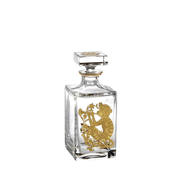 VISTA ALEGRE Golden Whisky Decanter with Gold Monkey