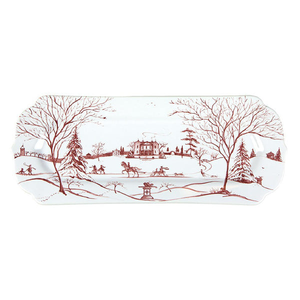 JULISKA Country Estate Winter Frolic Ruby Hostess Tray Main House Set of 2