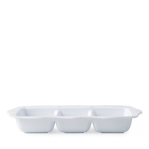 JULISKA Berry and Thread Melamine Whitewash Triple Section Server Set Of 4