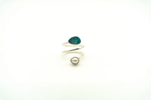 Spiral Ring with Australian Opal - MDJ