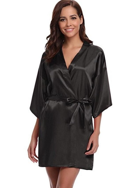 New Silk Kimono Robe Bathrobe Night Gown