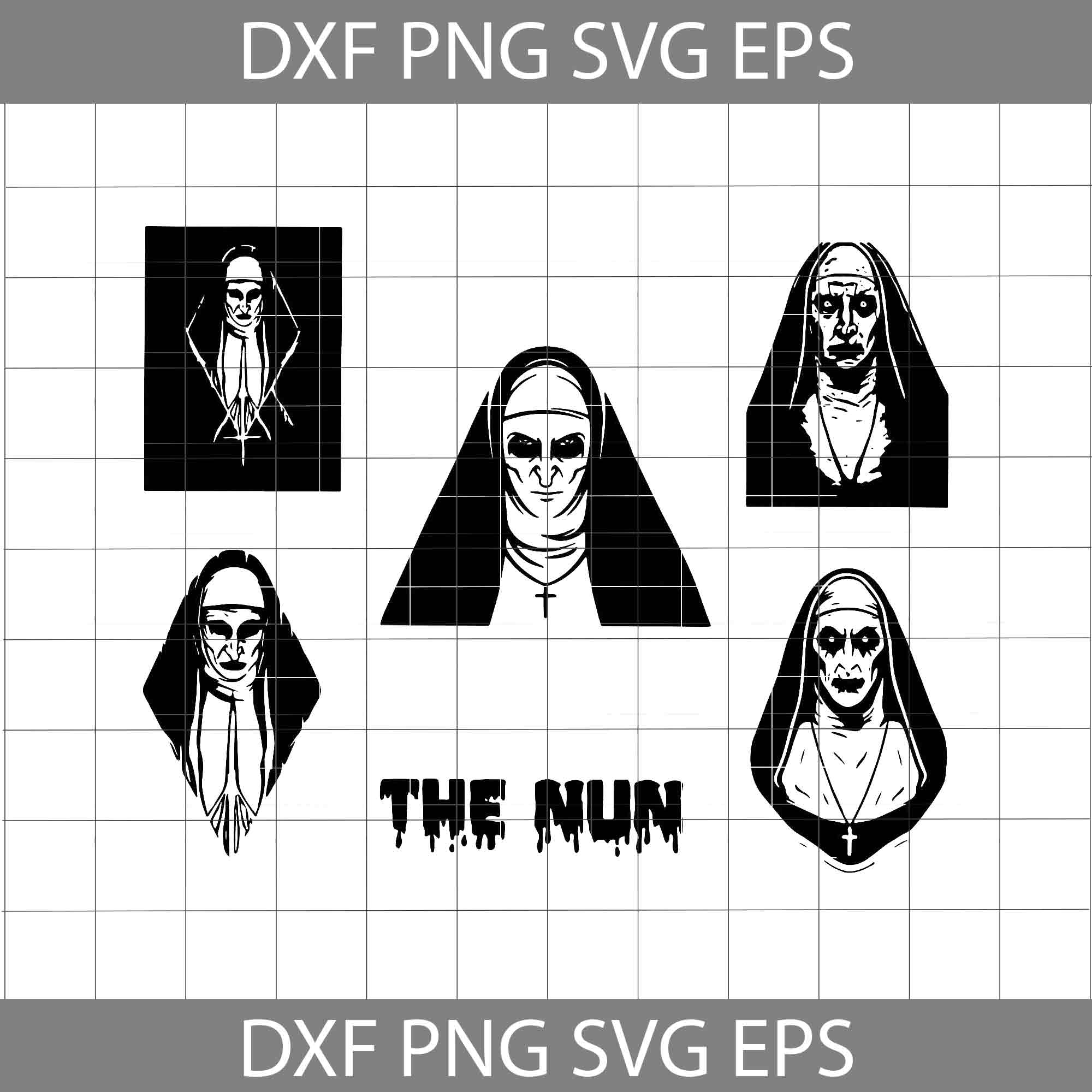 The Nun Svg, Bundle, Halloween Svg, Halloween Gift svg, Funny, Cuties, SVg, Cricut File, Clipart, Svg, Png, Eps, Dxf