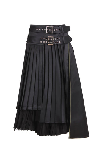 Asymmetric Wrap Pleated Skirt – Dina Shaker