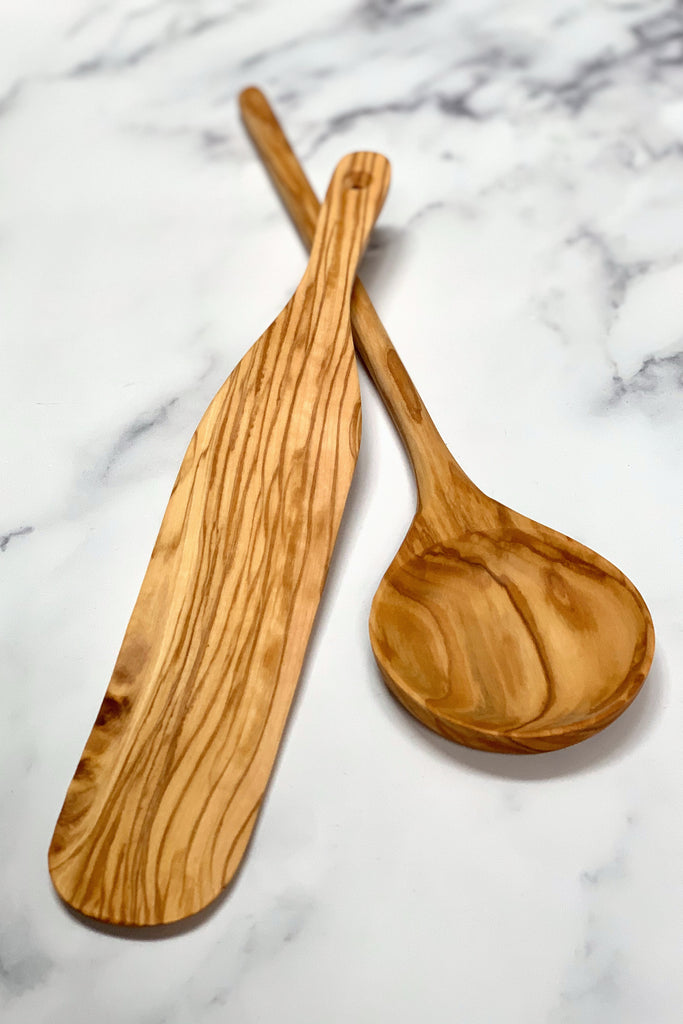 Kitchen Towels and Olive Wood Spoon Gift