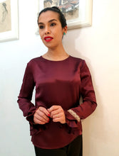 Load image into Gallery viewer, Blusa Bordeaux in seta pura
