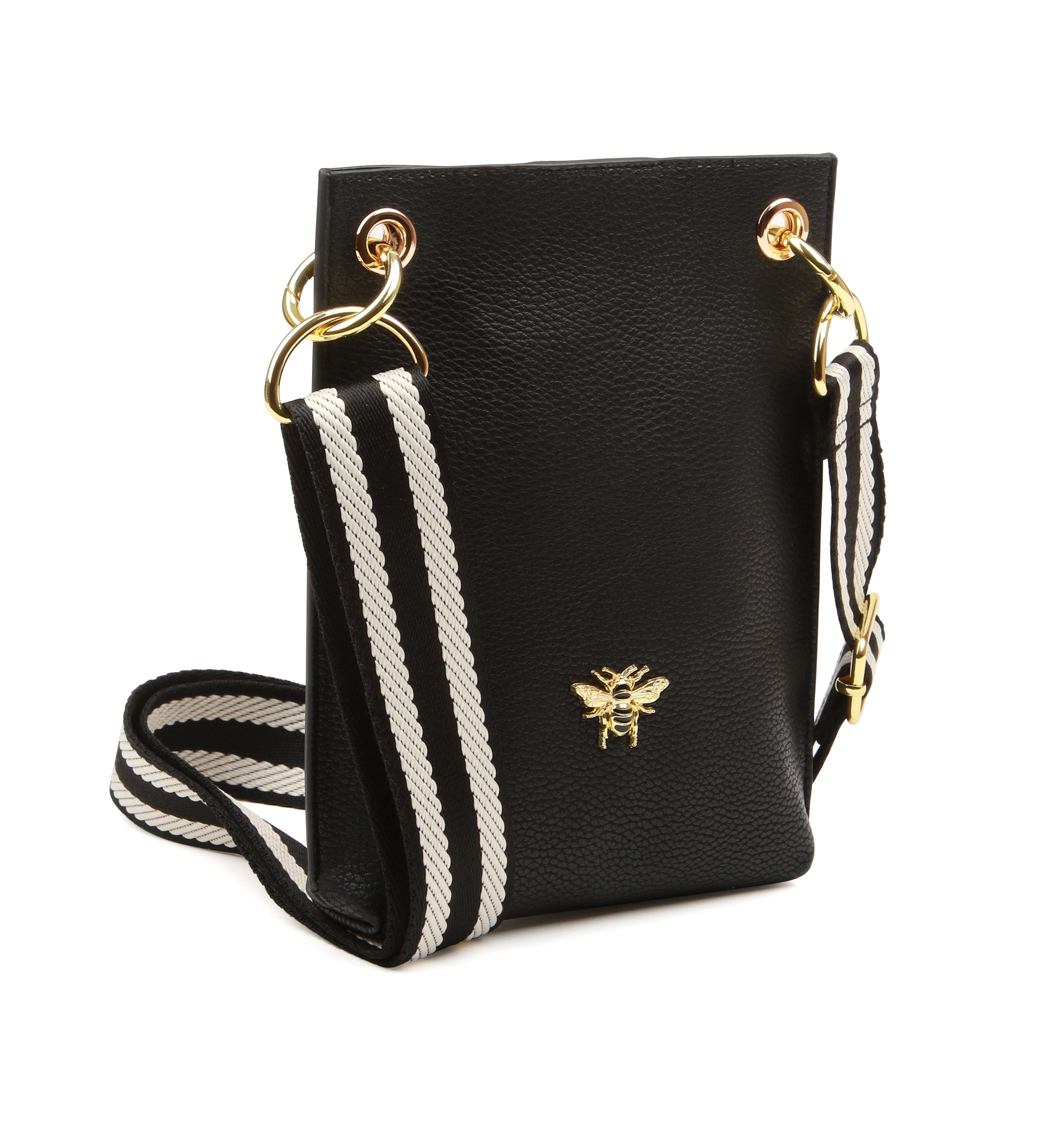 Black Primrose Phone Cross Body Bag Alice Wheeler London