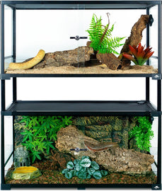 50 Gallon Reptile Terrarium 2 in 1 Reptile Tank 36 x 18 x 18 with  Sliding Front Doors