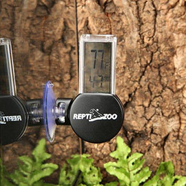 REPTI ZOO Reptile Thermometer Hygrometer with Suction Cup, Digital