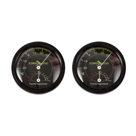 REPTI ZOO Reptile Terrarium 2pcs Thermometer Hygrometer Dual Gauges Pe