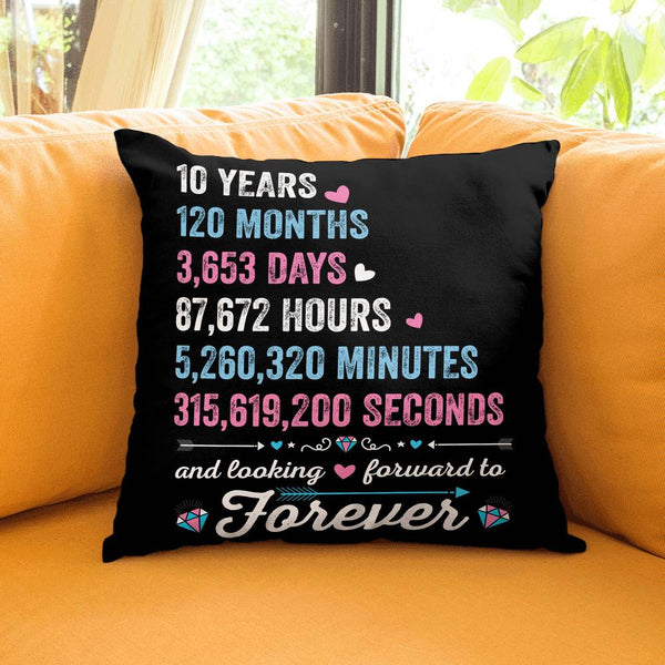 10th Wedding Anniversary Gifts For Her Him Personalized Pillow Years