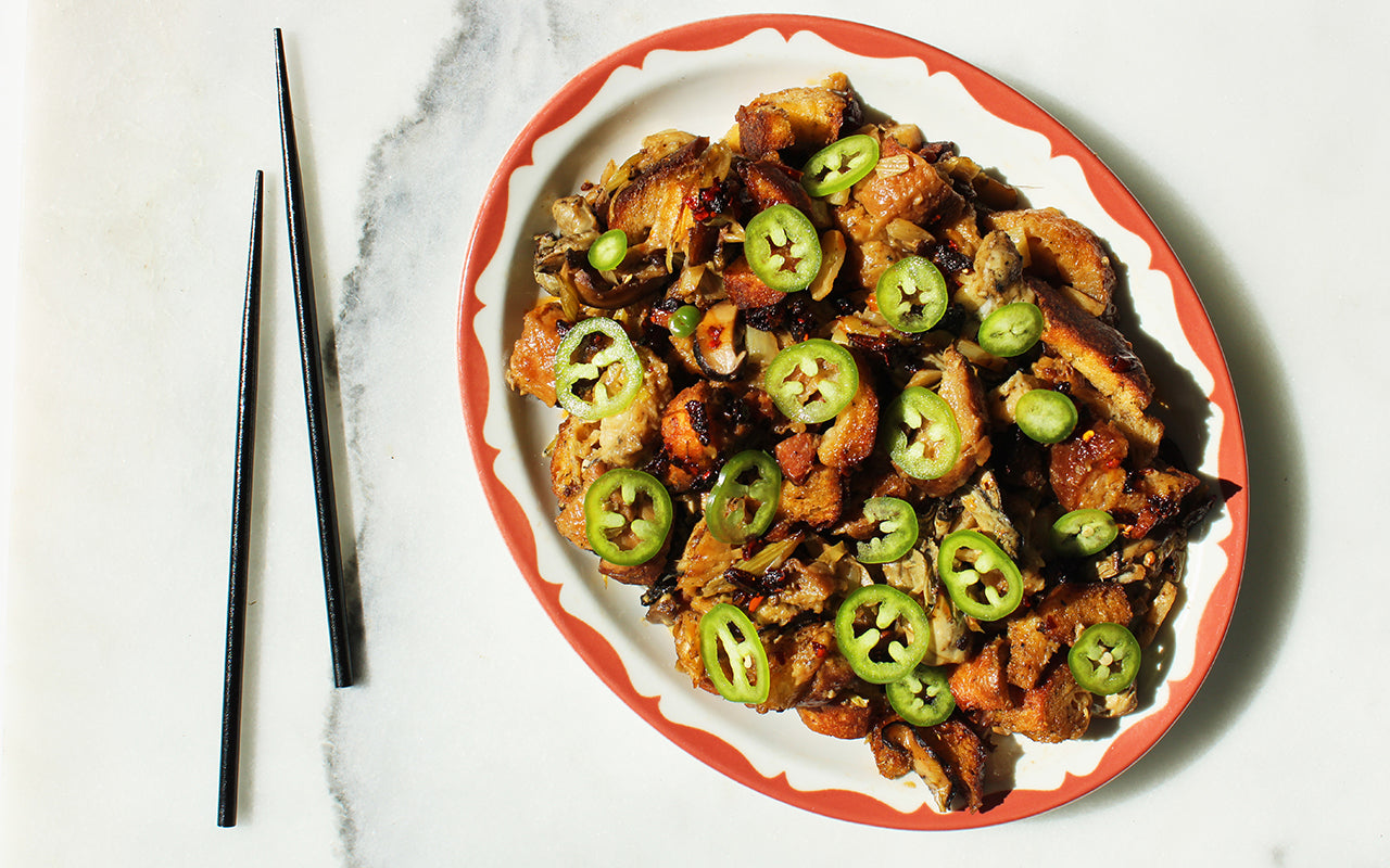 oyster stuffing with chinese spices