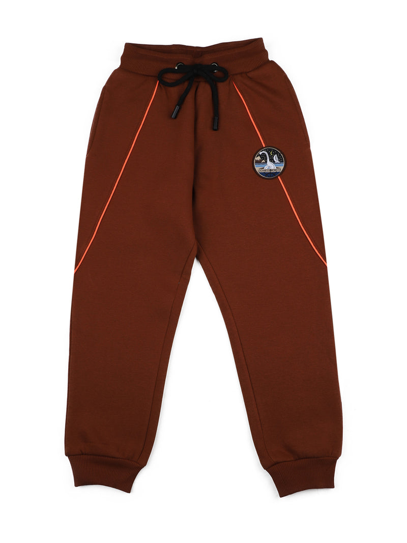 stupid cupid brown Solid Cololur Full Length boys Joggers