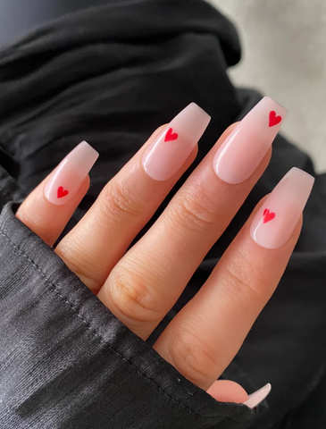 mini heart accent manicure