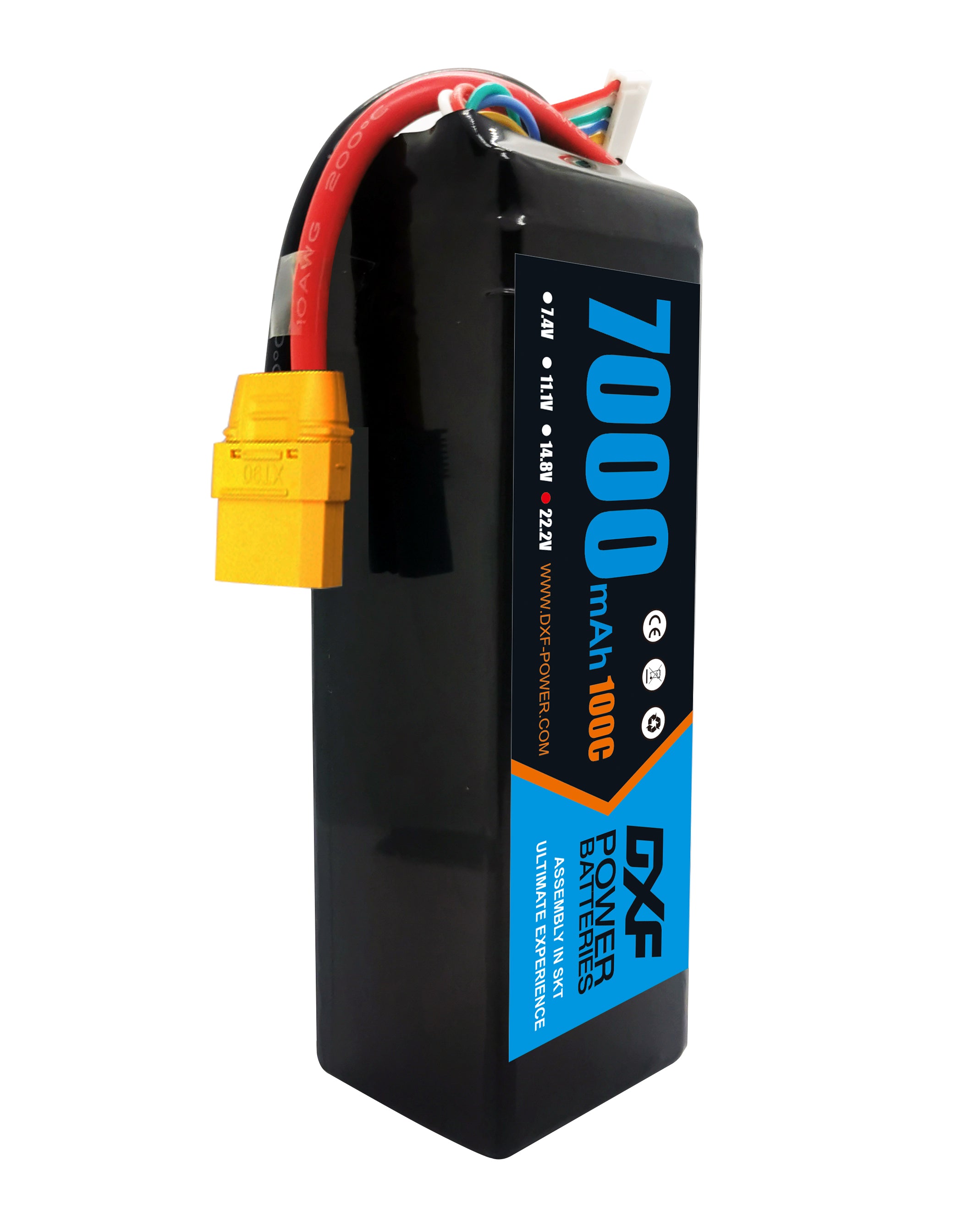 DXF Lipo Battery 2S 7.4V 7000mAh 100C/200C Hardcase Battery