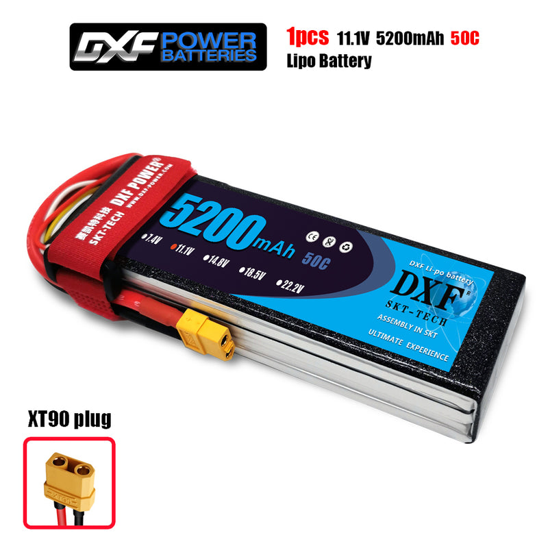 (CN)DXF 3S Lipo Battery 11.1V 50C 5200mAh Soft Case Battery with EC5 XT90 Connector for Car Truck Tank RC Buggy Truggy Racing Hobby