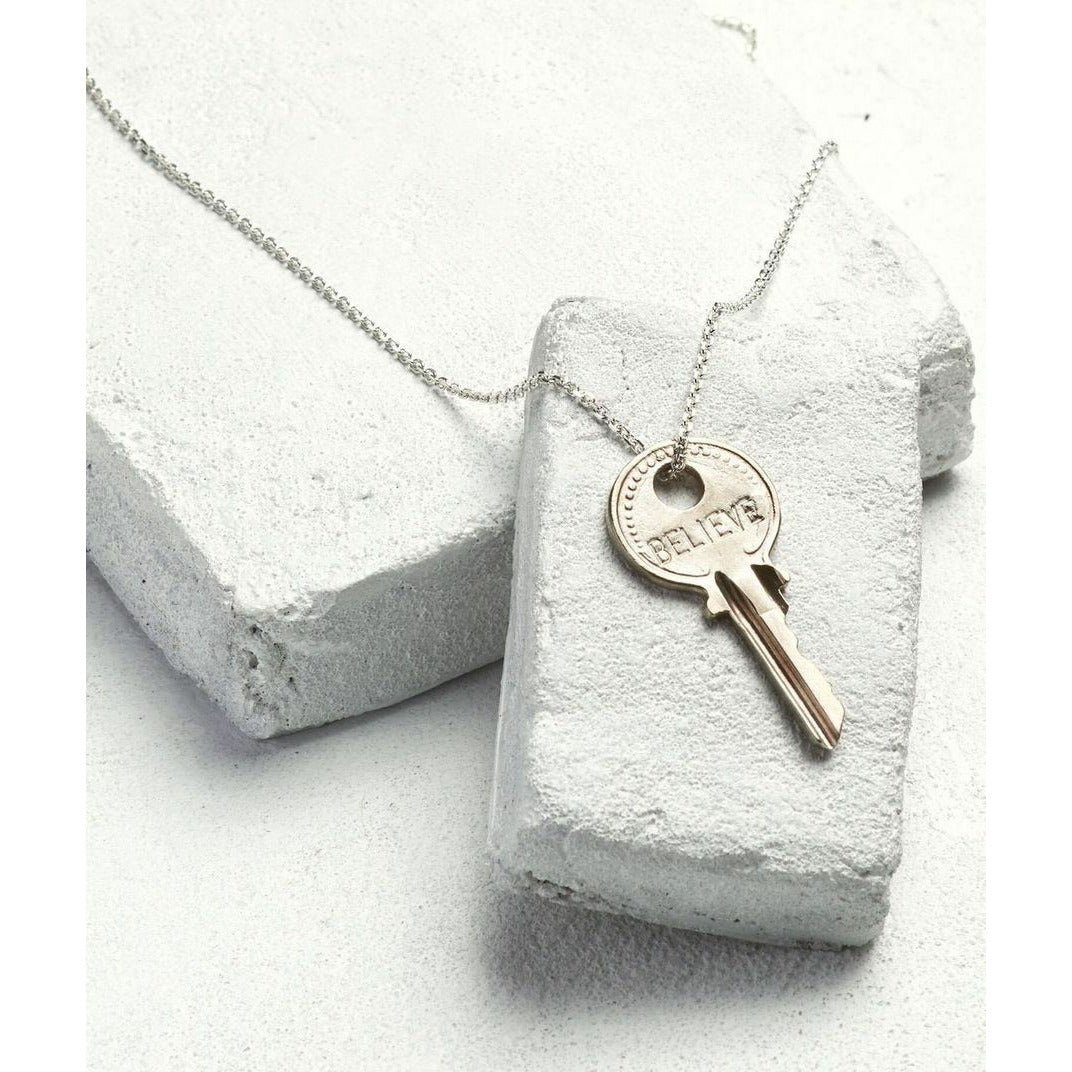 Matte Black Key Necklace