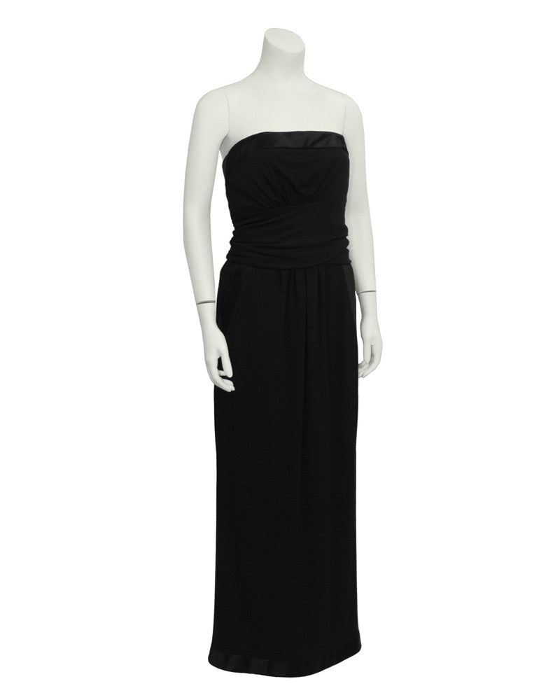 Black Wool Jersey Strapless Gown – Vintage Couture