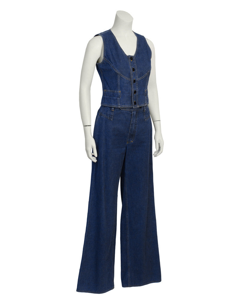 Denim Vest and Pant Set – Vintage Couture