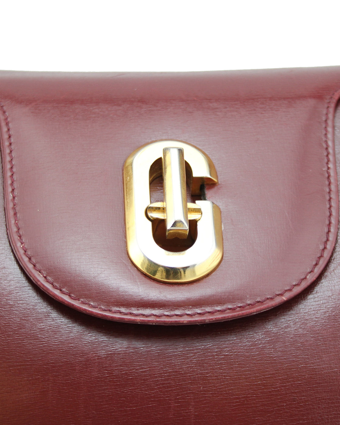 Bordeaux Leather Top Handle Bag – Vintage Couture
